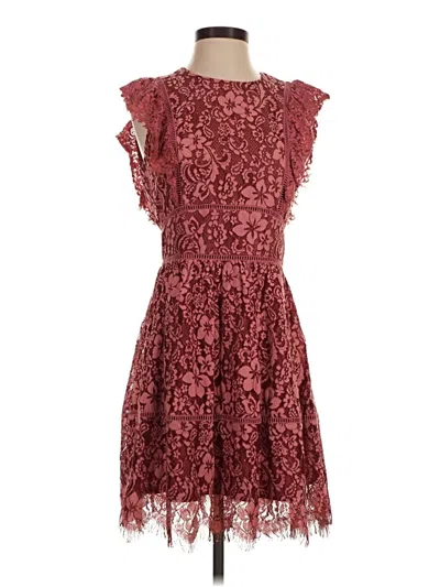 Pre-owned Adelyn Rae Cocktail Dress In Burgundy