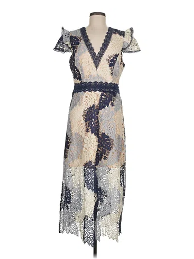 Pre-owned Adelyn Rae Cocktail Dress In Silver