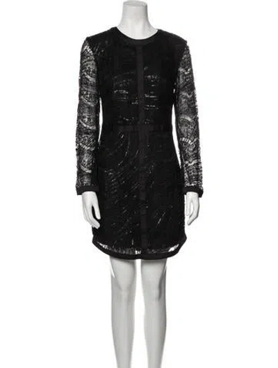 Pre-owned Adelyn Rae Crew Neck Mini Dress In Black