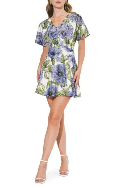 Adelyn Rae Cynthia Floral Embroidery Minidress In Multi