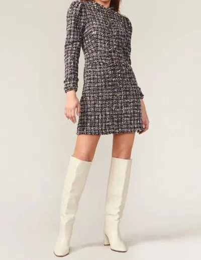 Adelyn Rae Dawn Tweed Dress In Black