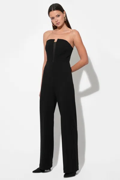 Adelyn Rae Donna Stretch Crepe Jumpsuit In Black