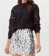 Adelyn Rae Eloise 3d Lace Pullover In Black In Black