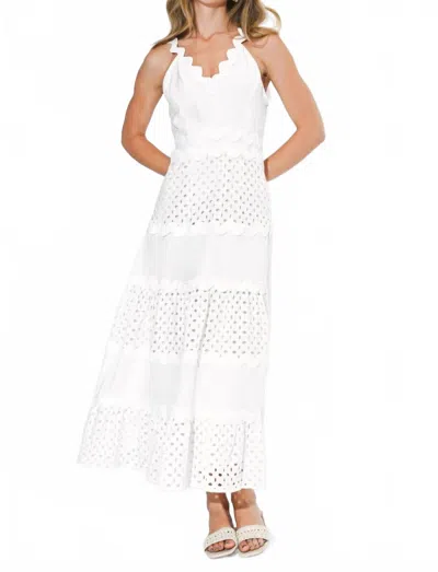 Adelyn Rae Emma Mixed Media Maxi Dress In White