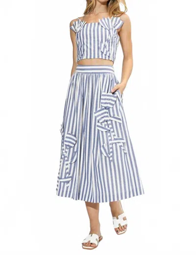 Adelyn Rae Emma Striped 3d Crop Top In Blue