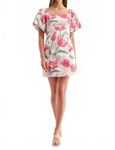 Adelyn Rae Esther Off Shoulder Mini Dress In Tulip In Multi