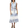 Adelyn Rae Ethena Embroidered Sleeveless Dress In Blue