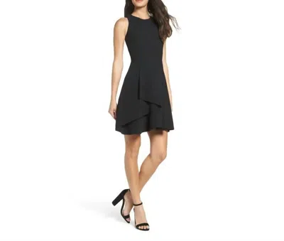 Adelyn Rae Fit And Flare Sleeveless Mini Cocktail Dress In Black