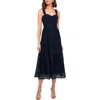 Adelyn Rae Floral Lace Maxi Dress In Navy