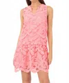 Adelyn Rae Francesca 3d Lace Drop Waist Mini Dress In Bubblegum Pink In Pink