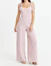 Adelyn Rae Gia Ribbon Strap Jumpsuit In Mellow Rose In Multi