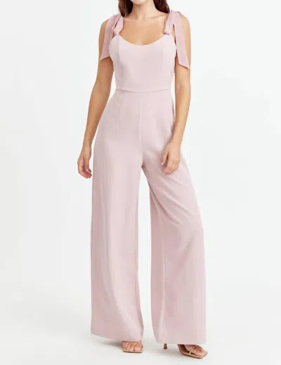 Adelyn Rae Gia Ribbon Strap Jumpsuit In Mellow Rose In Pink