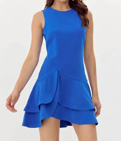 Adelyn Rae Grayson Tiered Mini Dress In Electric Indigo In Blue