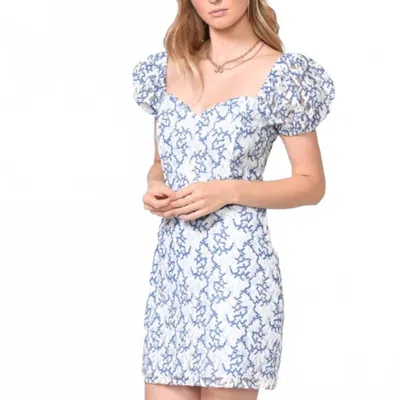 Adelyn Rae Gretta Lace Mini Dress In Blue In Gray