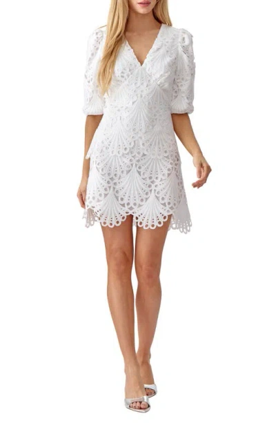 Adelyn Rae Harper Lace Minidress In White