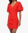 Adelyn Rae Hustina Lace Mini In Floral In Red