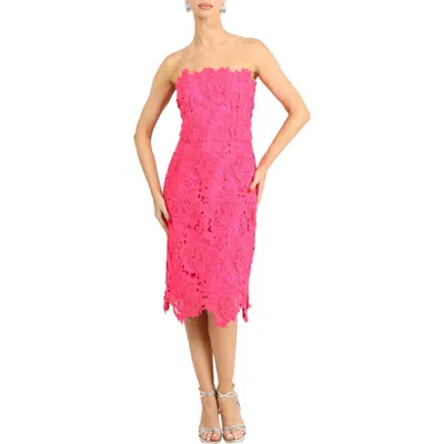 Adelyn Rae Jade Strapless Woven Lace Dress In Pink