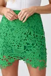 Adelyn Rae Janine Crochet Lace Mini Skirt In Green In Green