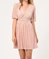 Adelyn Rae Jenis Plisse Mini Dress In Powder Pink In Pink