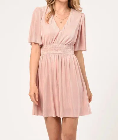 Adelyn Rae Jenis Plisse Mini Dress In Powder Pink