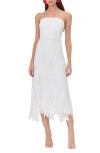 Adelyn Rae Jessika 3d Lace Strapless Midi Dress In White