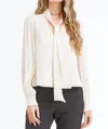 ADELYN RAE JISENIA TIE NECK BLOUSE IN IVORY