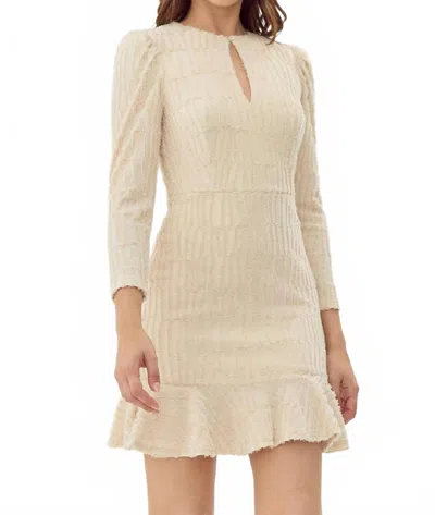 Adelyn Rae Jocelyn Burnout Knit Mini Dress In Beige In Neutral