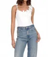 Adelyn Rae Justine Floral Applique Bodysuit In Ivory In Multi