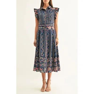 Adelyn Rae Karly Mixed Print Shirtdress In Multi