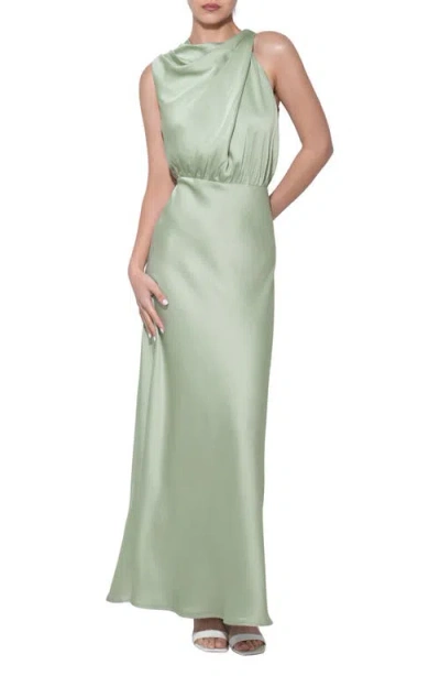 Adelyn Rae Kate Twist Cowl Neck Maxi Dress In Green