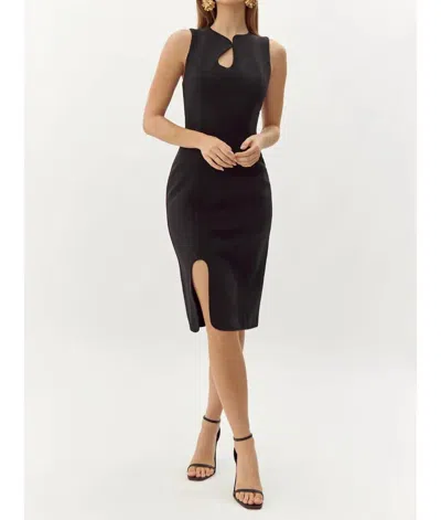 Adelyn Rae Kayla Wave Cut Sheath Dress In Black