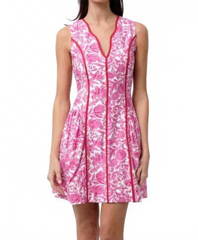 Adelyn Rae Kendra Floral Scalloped Mini Dress In Pink