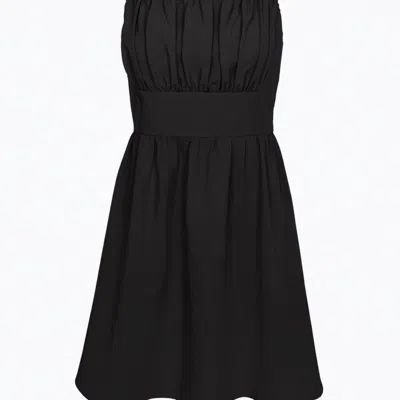 Adelyn Rae Kina Scrunchie Strap Crepe Mini Dress In Black