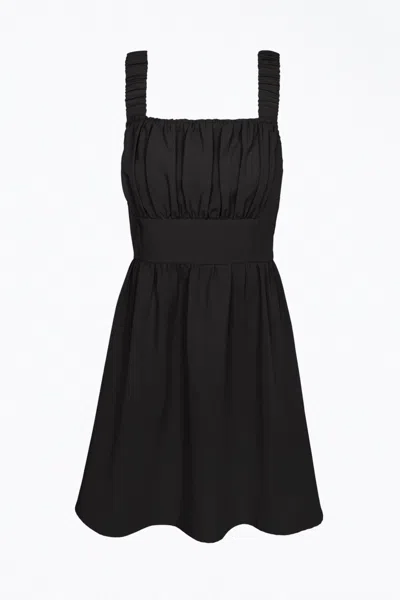 Adelyn Rae Kina Scrunchie Strap Crepe Mini Dress In Black