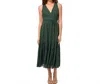 Adelyn Rae Kinton Tie Front V-neck Maxi Dress In Green In Green