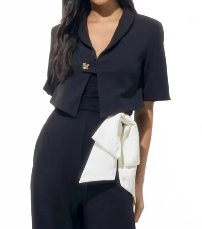 Adelyn Rae Lanis Short Overlay Jacket In Black