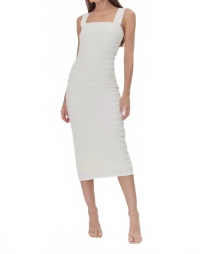 Adelyn Rae Lara Textured Lace Trim Midi Dress In Cream In White