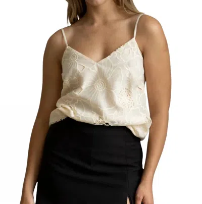Adelyn Rae Laval Cream Embroidered Cami In Neutral