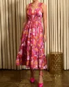 Adelyn Rae Lois Pleated Maxi Dress In Ultra Pink Floral In Pink