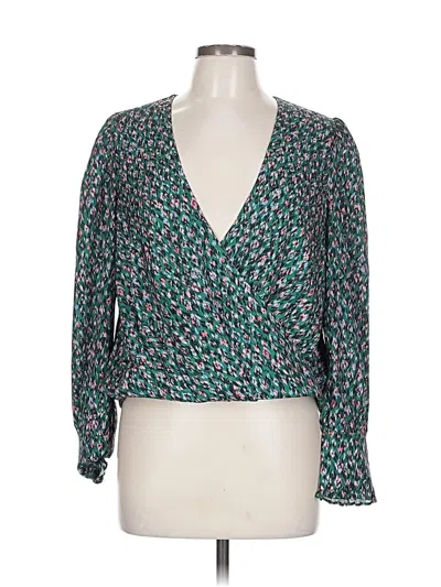 Pre-owned Adelyn Rae Long Sleeve Blouse In Teal