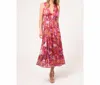 Adelyn Rae Lois Pleated Maxi Dress In Ultra Pink Floral In Pink