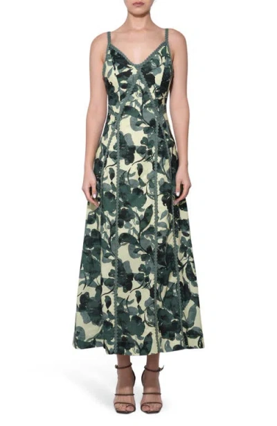Adelyn Rae Madison Floral Print Cotton & Linen Maxi Slipdress In Multi