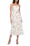 Adelyn Rae Manon Lace Inset Strapless Midi Sundress In White
