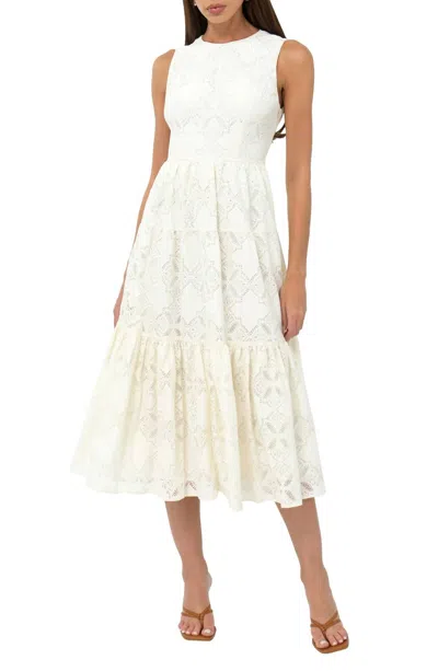 Adelyn Rae Marina Lace Midi Dress In Cream In White