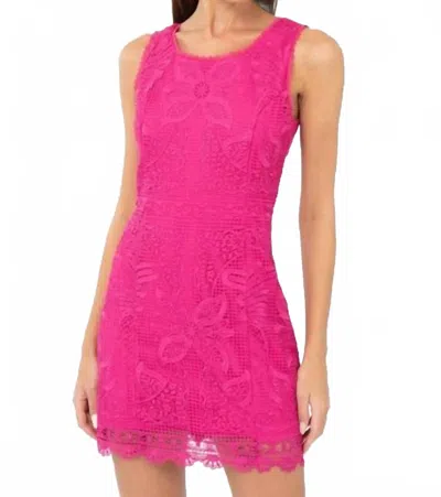Adelyn Rae Maritza Lace Mini Dress In Pink