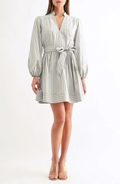 Adelyn Rae Marnie Stripe Minidress In Gray