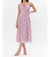 ADELYN RAE MAVEN MIDI DRESS IN MAUVE PINK/CREAM