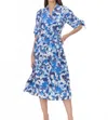 Adelyn Rae Mona Drop Waist Midi Dress In Blue In Multi