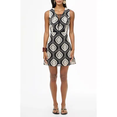 Adelyn Rae Naisha Embroidered Minidress In Multi