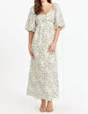 Adelyn Rae Neli Textured Midi Dress In Floral Print In Multi